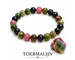 S4H® Toermalijn Edelstenen Armband – 10 mm Kralen – 18 cm – Premium Kwaliteit – Handgemaakt Unisex – Bescherming, Aarding & Balans