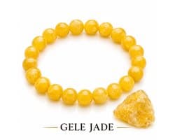 S4H Gele Mountain Jade Armband – 8 mm Edelstenen – 18 cm – Zelfvertrouwen, Kracht & Bescherming – Handgemaakt Spiritueel Sieraad – Stones for Health