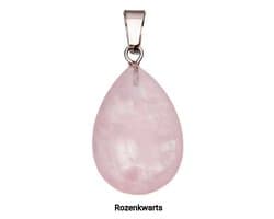 S4H Rozenkwarts Hanger Druppel 2 stuks