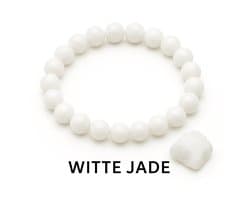 S4H® Witte Jade Armband – 8 mm Edelstenen – 18 cm – Kracht, Bescherming & Innerlijke Rust