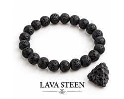 S4H® Lavasteen Armband – 8 mm Kralen – 18 cm – Natuurlijke Lavarock Edelstenen Armband – Aarding, Kracht & Balans – Unisex