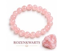 S4H® Rozenkwarts Armband – A5 Kwaliteit – Natuurlijke Edelstenen – 8 mm Kralen – 18 cm – Liefde, Zelfliefde & Hartchakra