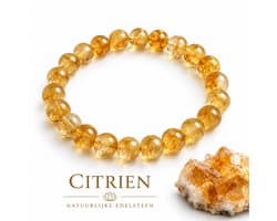 S4H® Citrien Edelstenen Armband – 8 mm Kralen – 18 cm – Natuurlijke Citrien Armband – Positiviteit, Zelfvertrouwen & Energie – Unisex