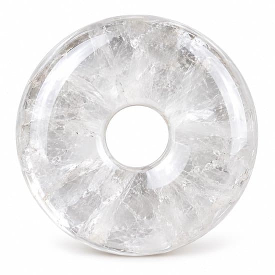 S4H® Bergkristal Donut Hanger – Gepolijste Edelsteen – 30 mm – Transparante Natuursteen – Helderheid, Energie & Balans