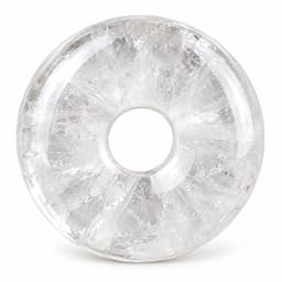 S4H® Bergkristal Donut Hanger – Gepolijste Edelsteen – 30 mm – Transparante Natuursteen – Helderheid, Energie & Balans