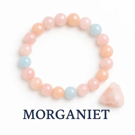 S4H Morganiet Kleurrijk Edelstenen Armband 8 mm kralen / size 18 cm