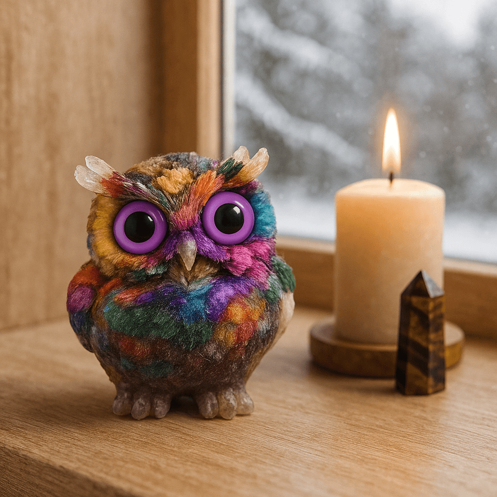 š¦ S4H Fui Gui Regenboog Uil ā Symboliek van Wijsheid, IntuĆÆtie & Bescherming ā Handgemaakt Decoratief Beeldje