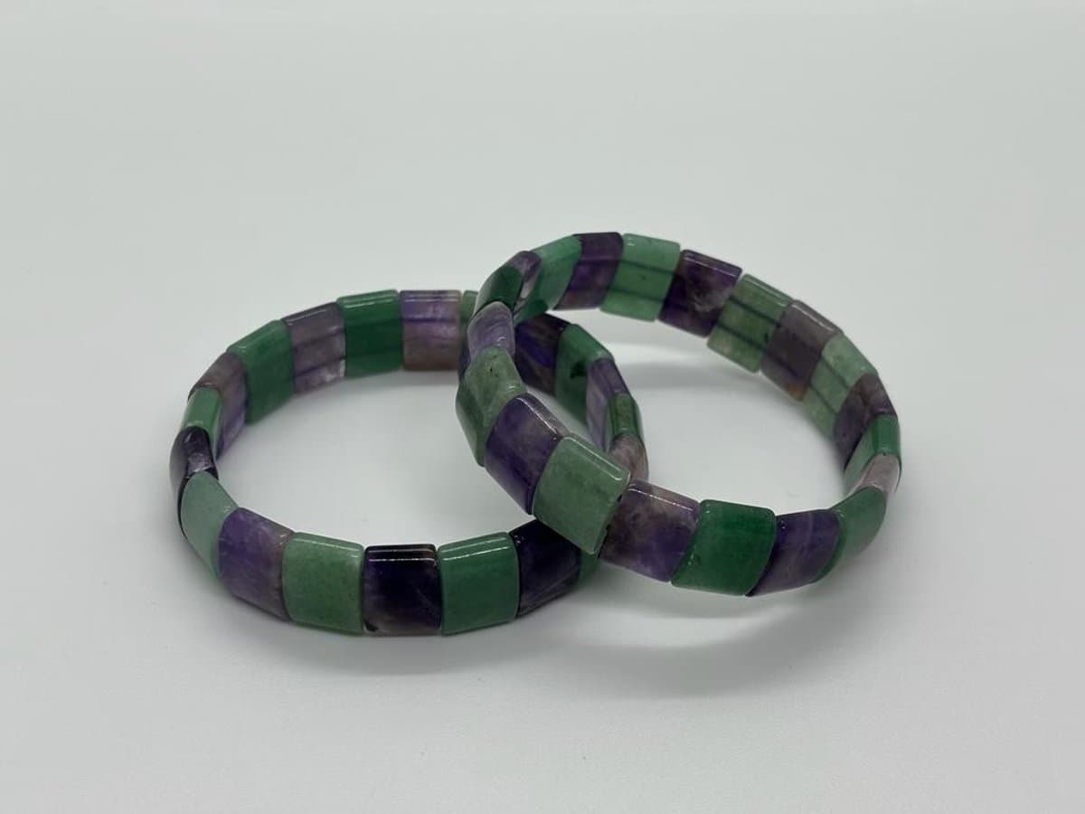 S4H grove aventurijn / amethist edelstenen gepolijste armbanden 19 cm size