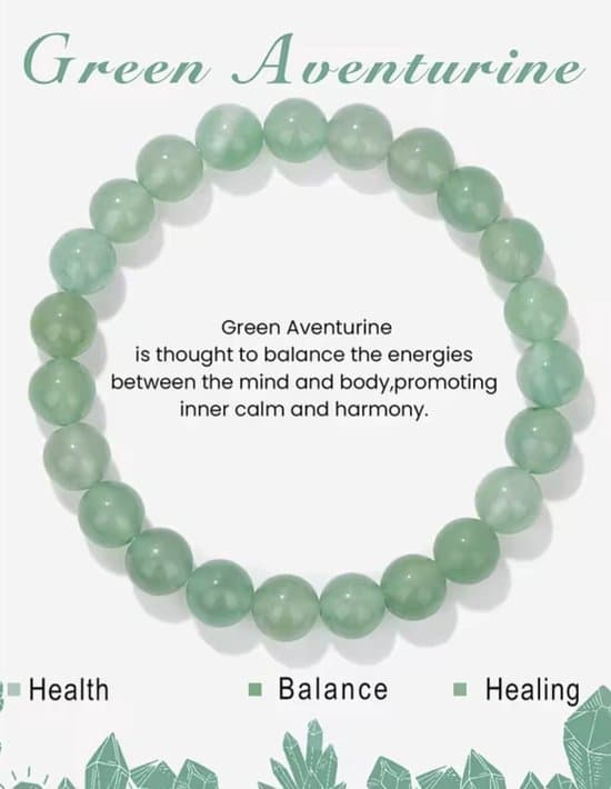 S4H AVENTURIJN GROEN Edelstenen armband 8mm kralen / size 17cm