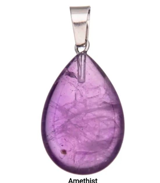 S4H Amethist Hanger Druppel 2 stuks