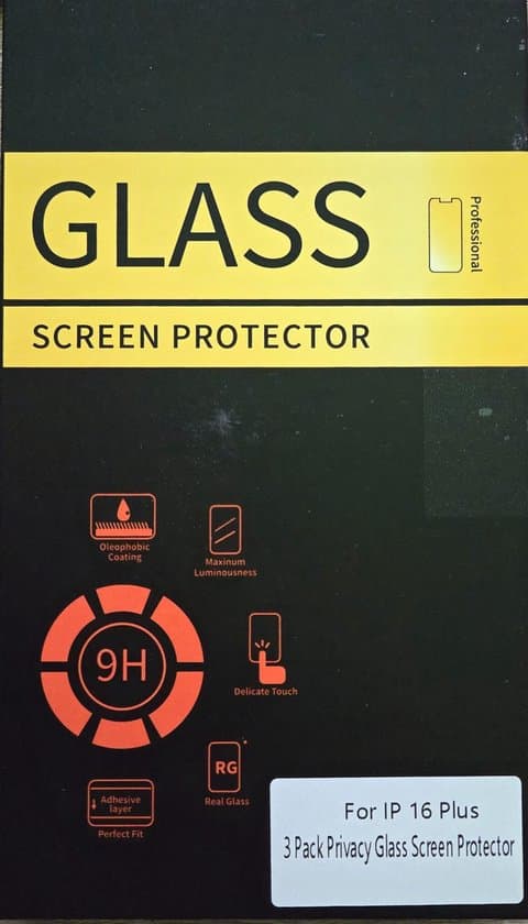 S4H – iPhone 16 Plus Privacy Glass Screenprotector (3-Pack) – Bescherm Je Privacy & Display