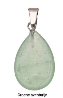 S4H Groene Aventurijn Hanger Druppel 2 stuks