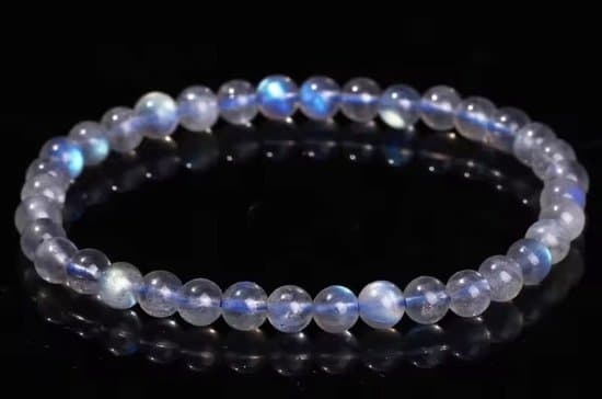 S4H MAANSTEEN A5 KWALITEIT BLAUW Edelstenen armband / Hoogste kwaliteit 6 mm kralen / size 18 cm