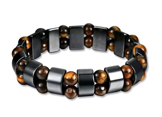 S4H Armband Tijgeroog & Hematiet – Geometrisch Design