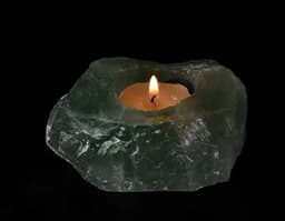 S4H Groene Fluoriet Ruwe Theelichthouder – Zuivering, Focus & Kleurvolle Energie