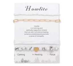 S4H Combo Howlite Edelstenen Armbanden kralen / size 19 cm