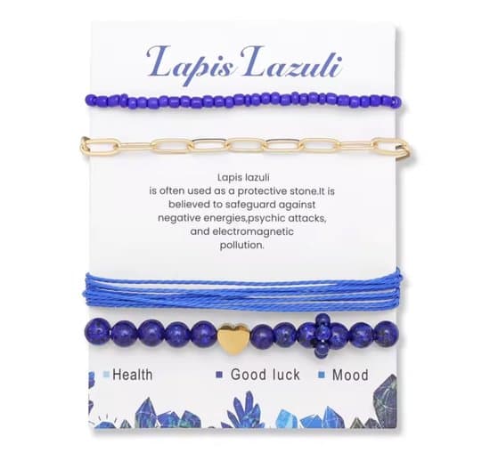 S4H Combo Lapis Lazuli Edelstenen Armbanden kralen / size 19 cm