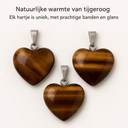 S4H – 3 x Tijgeroog Hart Hangers (20mm)