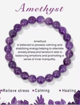 S4H AMETHIST Edelstenen armband 8mm kralen / size 17 cm