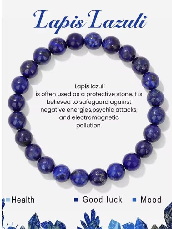 S4H Lapis lazulli Edelstenen armband 8mm kralen / size 18 cm