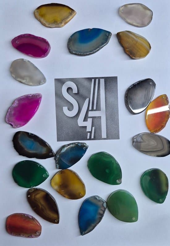 S4H 5 STUKS DISC GEKLEURDE MIX GEPOLIJSTE EDELSTENEN SCHIJVEN HANGER MET GAT / 5 STUKS