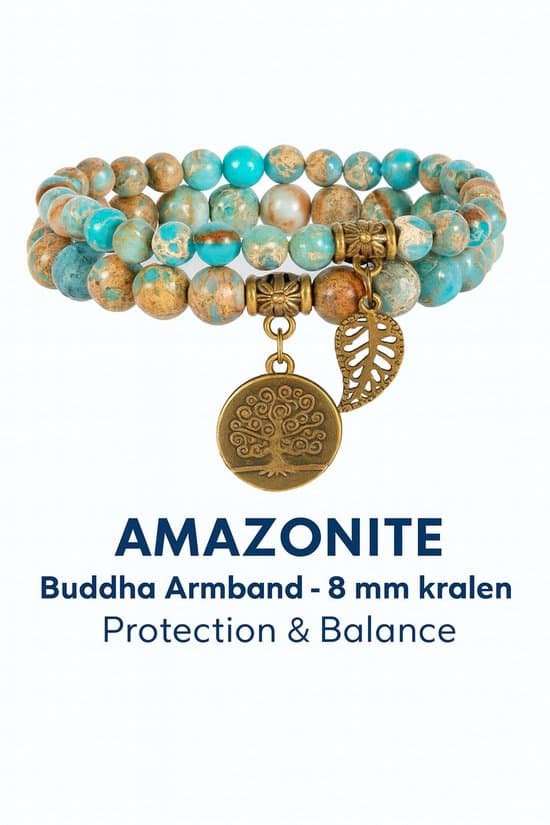 S4H Amazonite Buddha Bracelet – 8 mm Beads – Protection & Balance