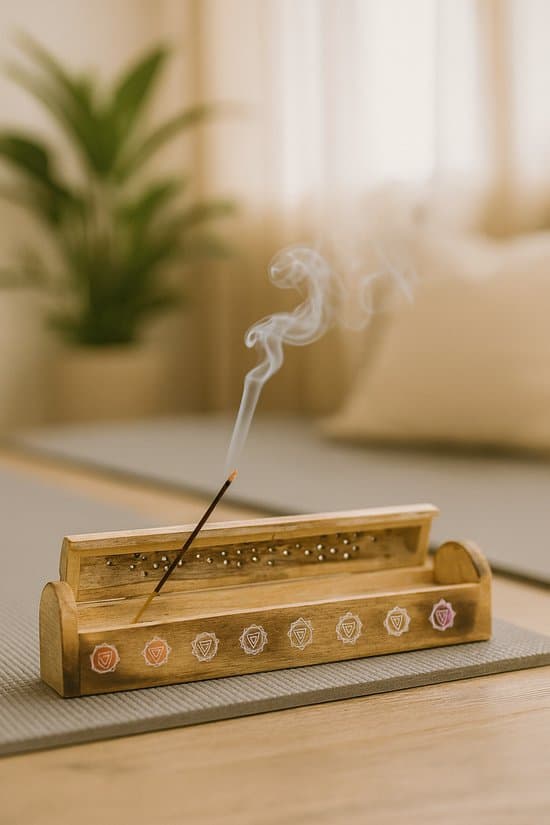 S4H - Wierookbrander met Chakra tekens Beige - wierook houder