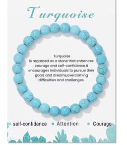 S4H Turqoise Edelstenen armband 8mm kralen / size 18 cm