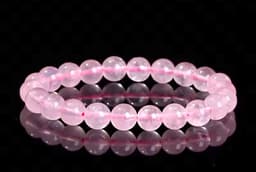 S4H Rozenkwarts A7 Kwaliteit Edelstenen Armband 8 mm kralen / size 18 cm