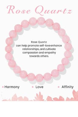 S4H Rozenkwarts Edelstenen armband 8mm krallen / size 18 cm