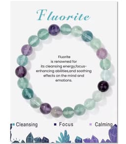 S4H FLUORIET EDELSTENEN ARMBAND 8 MM KRALEN / 18 CM SIZE