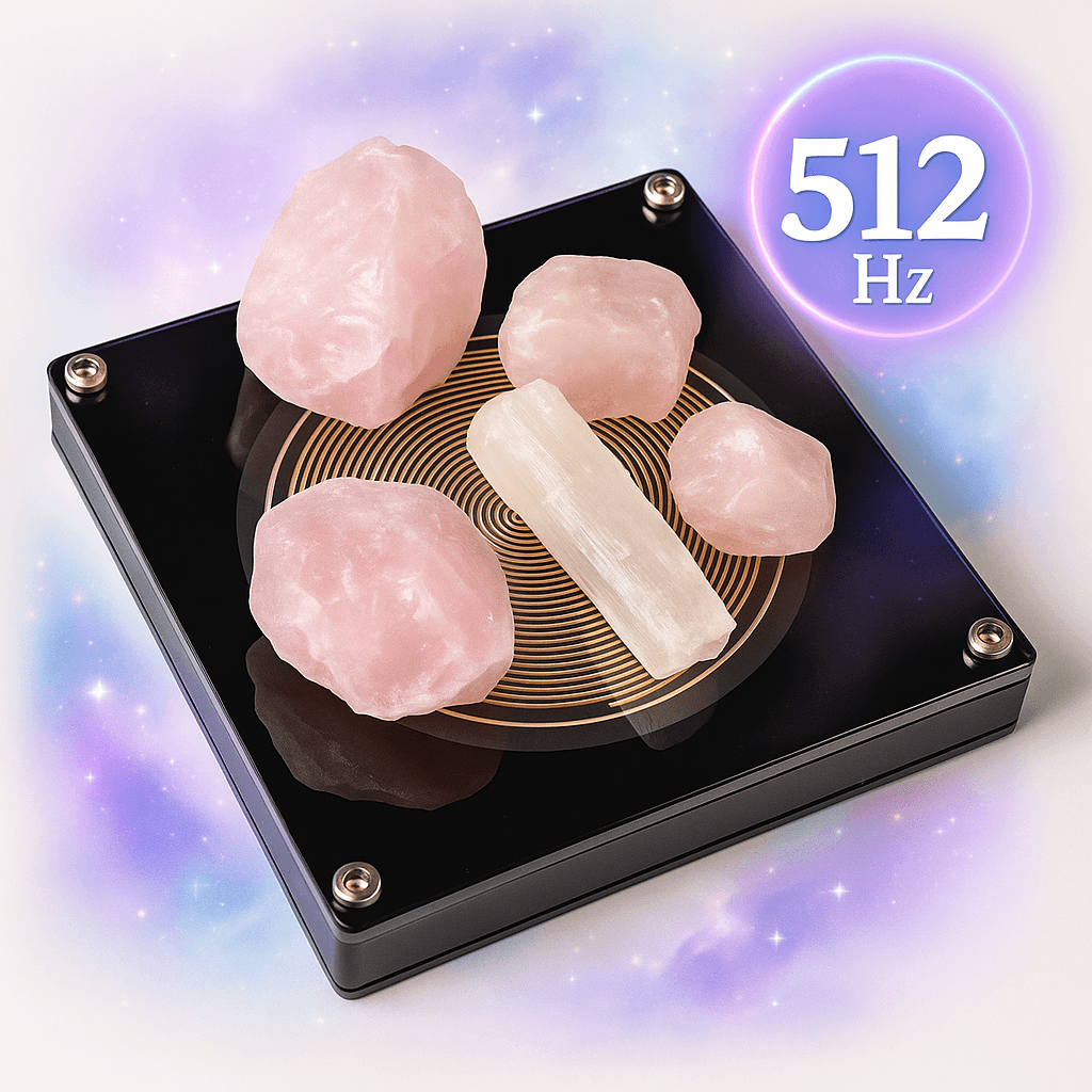 š®S4H - Edelstenen Frequentie Oplader ā Energie Activator & Trillingsverhoger (USB-oplaadbaar, zwart acryl met koperen spiraal)